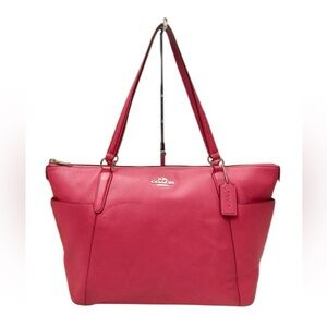 COACH Hot Pink Ruby Ava II Leather 37216 Full Zip Tote Purse Shoulder Bag